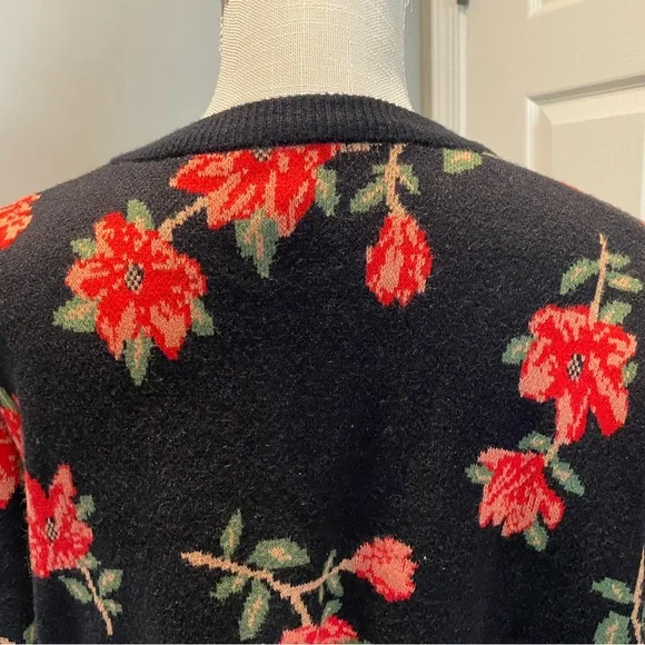 Draper James RSVP Women’s Cardigan Sweater 1X Black Floral Print NWT Plus Size - Picture 9 of 10